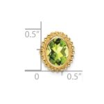 14k 8x6mm Oval Peridot Beaded Edge Chain Slide - Image 3