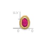 14k Oval Ruby Beaded Edge Chain Slide - Image 3