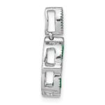 14k White Gold Marquise Emerald and Diamond Circle Chain Slide - Image 2