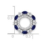 14k White Gold Marquise Sapphire and Diamond Circle Chain Slide - Image 3