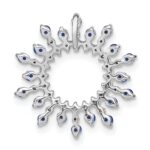 14k White Gold Sapphire and Diamond Snowflake Chain Slide - Image 4