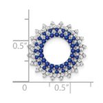 14k White Gold Sapphire and Diamond Sunburst Chain Slide - Image 3