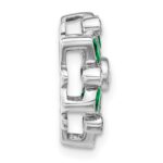 14k White Gold Pear and Marquise Emerald and Diamond Chain Slide - Image 2