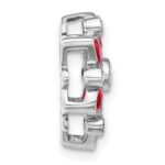 14k White Gold Pear and Marquise Ruby and Diamond Chain Slide - Image 2