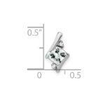 10k White Gold Cushion White Topaz and Diamond Chain Slide - Image 2