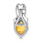 Sterling Silver Rhodium-plated Citrine and Diamond Pendant - Image 3