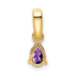14K 6x4 Pear February/Amethyst and Diamond Pendant - Image 3