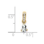 14K 6x4 Pear April/White Topaz and Diamond Pendant - Image 2