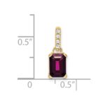 10k Yellow Gold Rhodolite Garnet and Diamond Pendant - Image 2