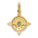 14k Turquoise and White Topaz Pendant - Image 4