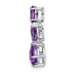 14k White Gold Oval/Pear/Cushion Amethyst Chain Slide - Image 2