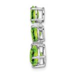 14k White Gold Oval/Pear/Cushion Peridot Chain Slide - Image 2