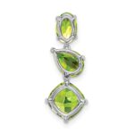 14k White Gold Oval/Pear/Cushion Peridot Chain Slide - Image 4