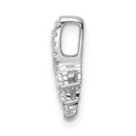 14k White Gold 1/4 carat Lab Grown Diamond VS/SI+ G+ Complete Leaf Chain Slide Pendant - Image 2
