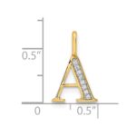 14K Diamond Letter A Initial Pendant - Image 4