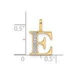 14k Diamond Letter E Initial Pendant - Image 4