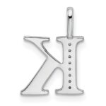 14K White Gold Diamond Letter K Initial Pendant - Image 4