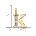 14k Diamond Letter K Initial Pendant - Image 4