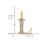 14k Diamond Letter L Initial Pendant - Image 4
