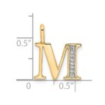 14k Diamond Letter M Initial Pendant - Image 4