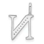14K White Gold Diamond Letter N Initial Pendant - Image 4