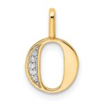 14k Diamond Letter O Initial Pendant