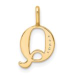 10K Diamond Letter Q Initial Pendant - Image 3