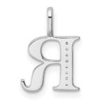 14K White Gold Diamond Letter R Initial Pendant - Image 4