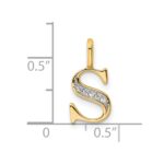 14k Diamond Letter S Initial Pendant - Image 4