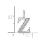 14K White Gold Diamond Letter Z Initial Pendant - Image 3