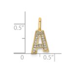 14K Gold Diamond Letter A Initial Pendant - Image 4