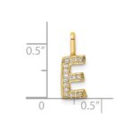 14K  Gold Diamond Letter E Initial Pendant - Image 4