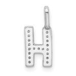 14K White Gold Diamond Letter H Initial Pendant - Image 3