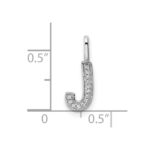14K White Gold Diamond Letter J Initial Pendant - Image 4