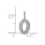 14K White Gold Diamond Letter O Initial Pendant - Image 4