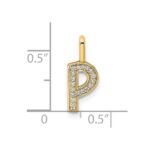 14K  Gold Diamond Letter P Initial Pendant - Image 4