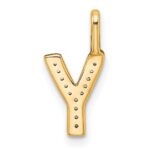 14K  Gold Diamond Letter Y Initial Pendant - Image 3