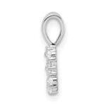 14k White Gold Diamond Number 3 Pendant - Image 2