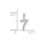 14k White Gold Diamond Number 7 Pendant - Image 3