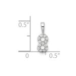 14k White Gold Diamond Number 8 Pendant - Image 3