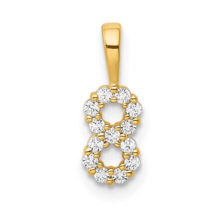 14K Diamond Number 8 Pendant