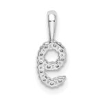 14k White Gold Diamond Number 9 Pendant - Image 4