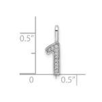 14k White Gold Diamond Number 1 Pendant - Image 3
