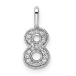 14k White Gold Diamond Number 8 Pendant