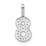 14k White Gold Diamond Number 8 Pendant - Image 4