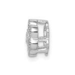 14k White Gold 1/4 carat Lab Grown Diamond VS/SI+ G+ Complete Floral Chain Slide Pendant - Image 2