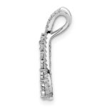 14k White Gold 1/6 carat Diamond Teardrop Chain Slide - Image 2
