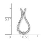 14k White Gold 1/6 carat Diamond Teardrop Chain Slide - Image 3