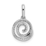 14k White Gold 1/5 carat Diamond Circle Swirl Pendant - Image 4