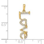 14k Polished LOVE Diamond Pendant - Image 3